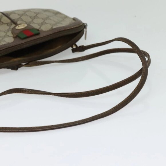 GUCCI GG Supreme Web Sherry Line Bag PVC Beige Gold 904 02 047 Auth 132567 - Picture 8 of 16